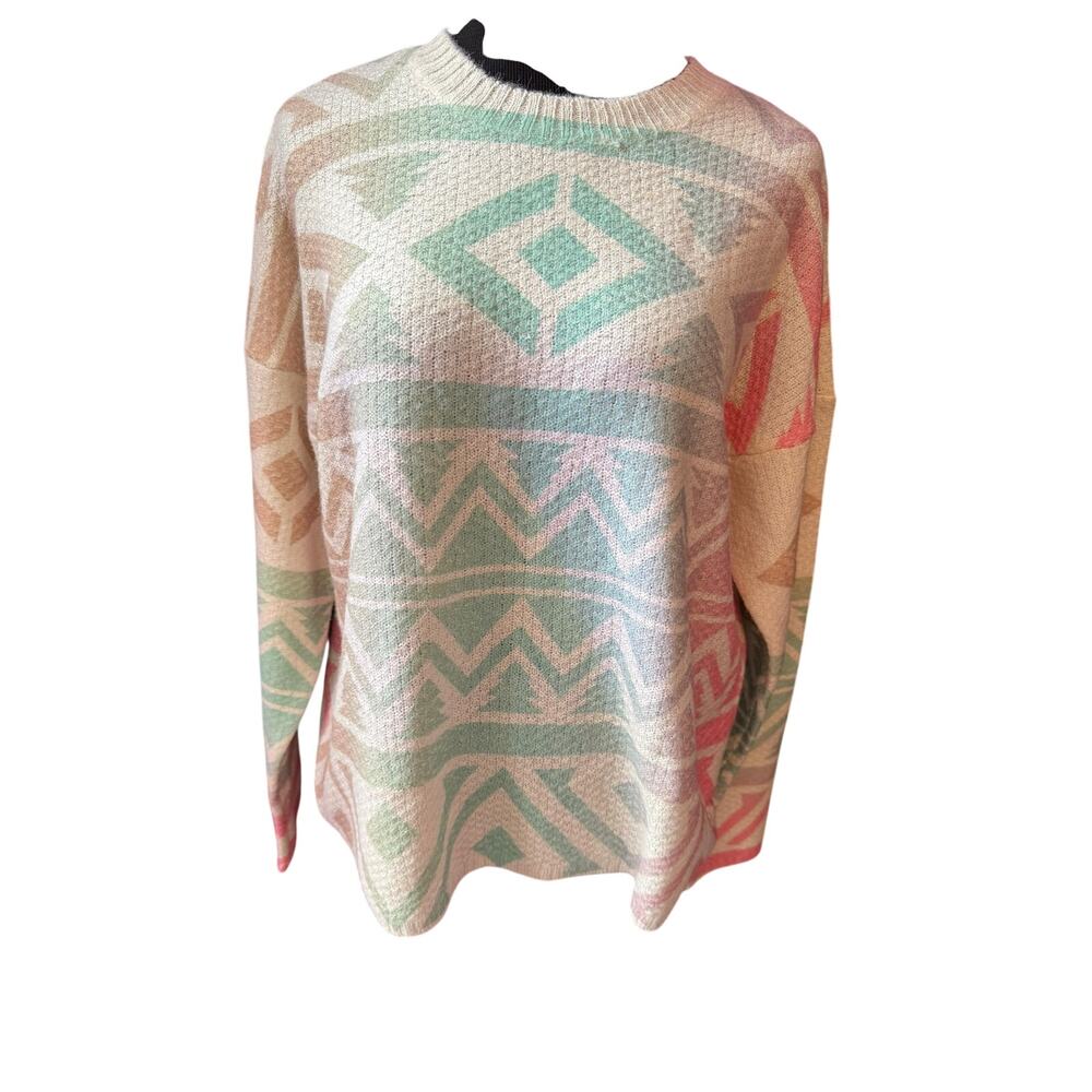 New In Pastel Aztec Sweater S NWT